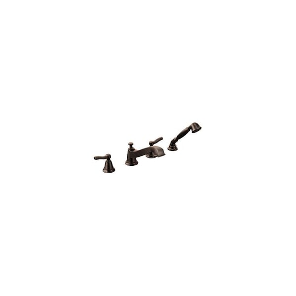 Oil Rubbed Bronze Two-Handle Roman Tub Faucet Includes Hand Shower